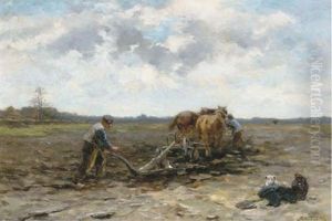 Ploughing The Field by Johannes Marius ten Kate