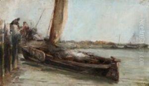 The Fishing Boat Is Being Unloaded by Mari ten Kate
