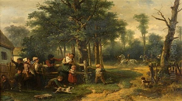 Les Enfants Regardant L"arrivee De La Caleche - view 1