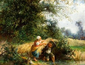 Kinderen Met Korenschoven by Mari ten Kate