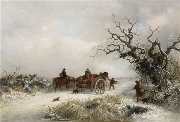 Winterlandschaft Mit Jagern Und Bauern - view 1
