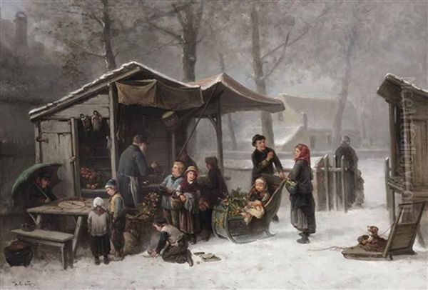 Buying Presents At The Toy Stall For The Feast Of St. Nicholas - view 1