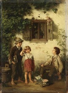 Spielende Kinder Im Garten by Mari ten Kate
