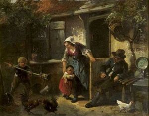 Scene De Cour De Ferme
