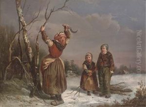 Collecting Firewood On A Winter's Day by Mari ten Kate