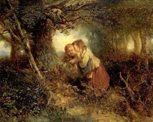 Ein Madchen Und Ein Bub Entdecken Ein Vogelnest In Einer Waldlichtung by Mari ten Kate