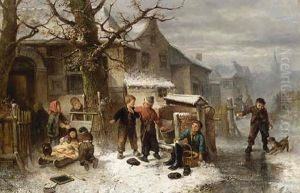 Children Playing In The Snow by Mari ten Kate