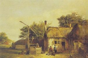 Figures In A Farmyard by Mari ten Kate