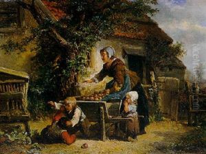 Bauernfamilie Vor Dem Haus by Mari ten Kate