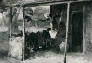 A Yard With A Baby In A Hammock`