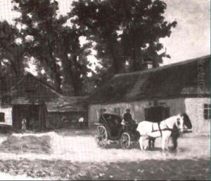 Horse And Carriage Departing From The Stable by Kentaro Kato