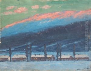Winterlandschaft Mit Hauserzeile by Nandor (Ferdinand) Katona