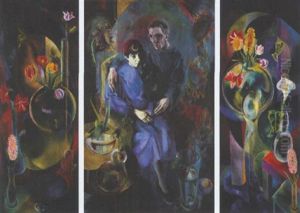 Selbstbildnis Mit Franze Und Affen by Hanns Ludwig Katz