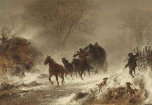 Winterlandschaft Mit Postkutsche