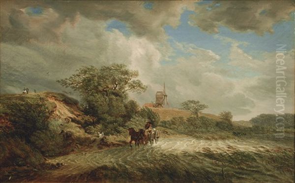 Cart In Front Of A Windmill - view 1