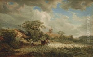 Cart In Front Of A Windmill by Hermann Kauffmann the Elder
