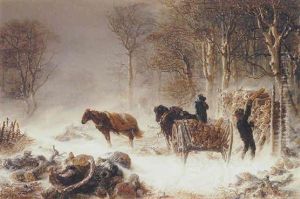 Logging In A Winter Landscape