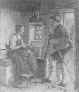 Besuch Eines Jagers Bei Einer Bauerin by Hermann Kauffmann the Elder