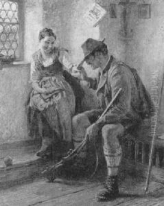 Jager Und Dirndl In Der Stube by Hermann Kauffmann the Elder