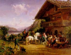Gathering At The Inn by Hermann Kauffmann the Elder