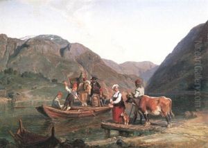 Die Uberfahrt Uber Einen Fjord In Norwegen by Hermann Kauffmann the Elder