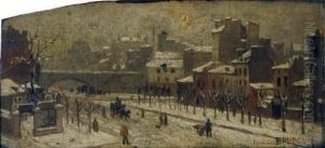Paris Street Scene by Eugene Baudouin