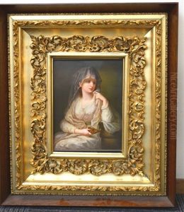 Lg Berlin Porcelain Plaque After Angelica Kauffman by Angelika Kauffmann