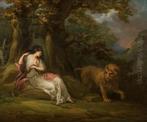 Una And The Lion by Angelika Kauffmann