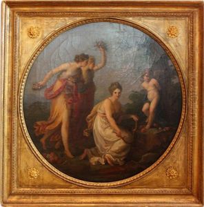 Pendants: Diana Mit Gefolge Und Drei Grazien Vor Gefesseltem Amor