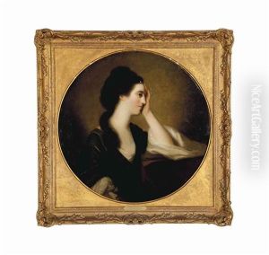 Portrait Of Miss Elizabeth Gunning, Half-length, In A Green Dress by Angelika Kauffmann