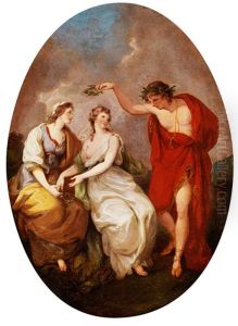 Apollo Kront Die Musen Der Kunste by Angelika Kauffmann