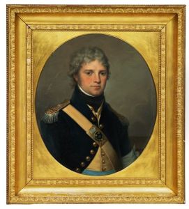 Portratt Av Oversten Greve Carl Claes Piper Ikladd Livdrabantkarens Uniform by Angelika Kauffmann