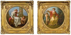 Allegorie Der Justitia (+ Allegorie Der Temperantia; Pair) by Angelika Kauffmann