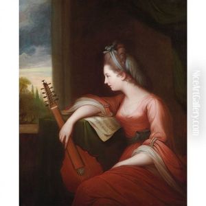 Lady With A Lute by Angelika Kauffmann