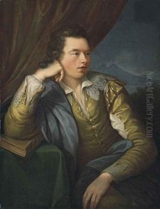 Portrait Of John Campbell, 4th Earl And 1st Marquess Of Breadalbane (1762-1834) In A Yellow Jacket With Lace Collar And Cuffs... by Angelika Kauffmann