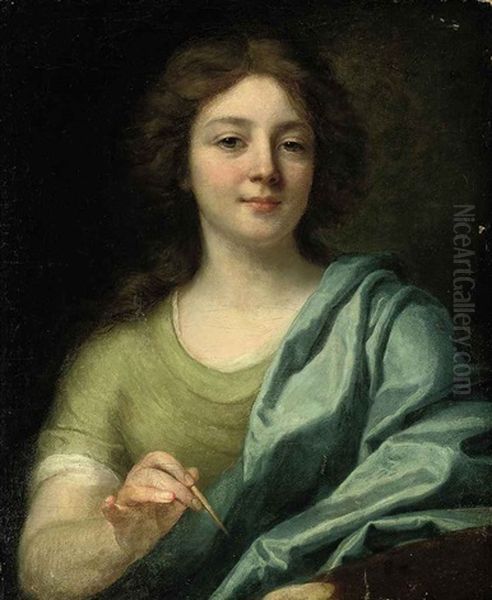 Portrait Of An Artist A Brush In Her Right Hand, A Palette In Her Left Hand - view 1