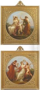 Beauty Yielded To Love And Quitted By Prudence (+ Beauty Tempted By Love And Counselled By Prudence; Pair) by Angelika Kauffmann