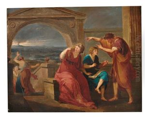 Plinius Halt Die Ereignisse Um Den Vesuvausbruch Fest by Angelika Kauffmann