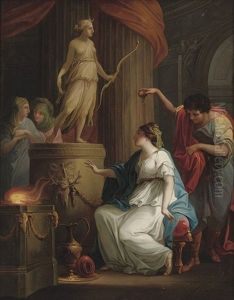 Acontius And Cydippe Before The Alter Of Diana by Angelika Kauffmann