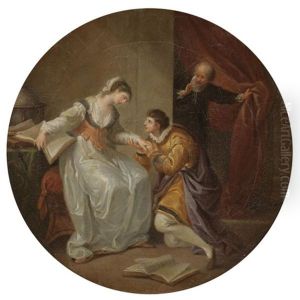 A Young Man Propositioning A Lady by Angelika Kauffmann