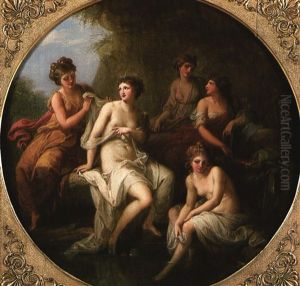 Diane Et Ses Nymphes Au Bain by Angelika Kauffmann