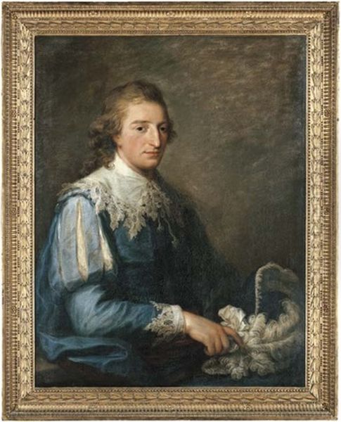 Portrait Of John Murray In Van Dyck Costume, Holding A Plumed Hat - view 1