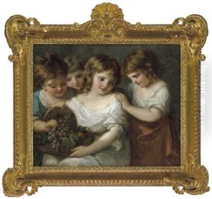 Vier Kinder Mit Einem Fruchtekorb: Allegorie Des Herbstes
