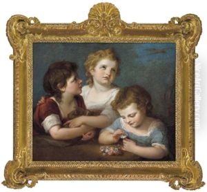 Drei Kinder Mit Zwei Vogeln Und Bluten: Allegorie Des Fruhlings Drei Kinder Mit Zwei Vogeln Und Bluten: Allegorie Des Fruhlings