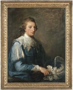 Portrait Of John Murray, Half-length, In Van Dyck Costume, Holding A Plumed Hat