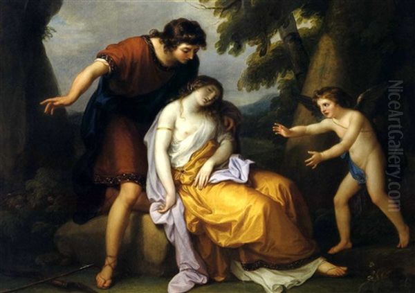 Kephalos Und Prokris Mit Amor (das Thema Ist Den Metamorphosen Des Ovid Entnommen) - view 1