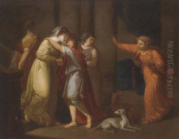 Classical Figures In A Bed Chamber - view 1