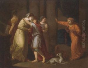 Classical Figures In A Bed Chamber by Angelika Kauffmann