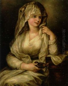 Vestalinde. Portrait Of A Woman Dressed As A Vestal Virgin by Angelika Kauffmann