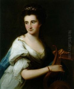 Bilnis Von Mrs. Colley Als Terpsychore In Weisem Kleid Mit Blauem Umhang, Die Leier Spielend Bilnis Von Mrs. Colley Als Terpsychore In Weisem Kleid Mit Blauem Umhang, Die Leier Spielend